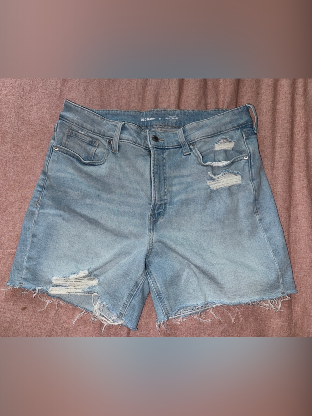Old Navy Classic Light Blue Distressed Denim Shorts